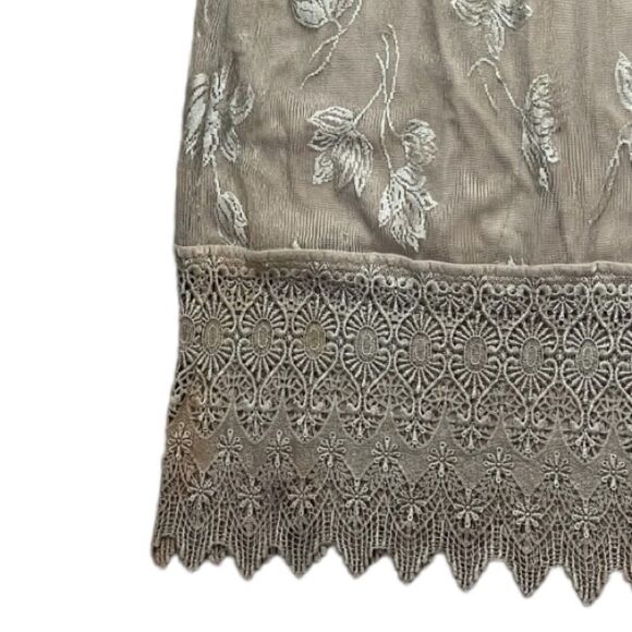 Sue Wong Vintage Champagne Lace Maxi Dress - Picture 11 of 16